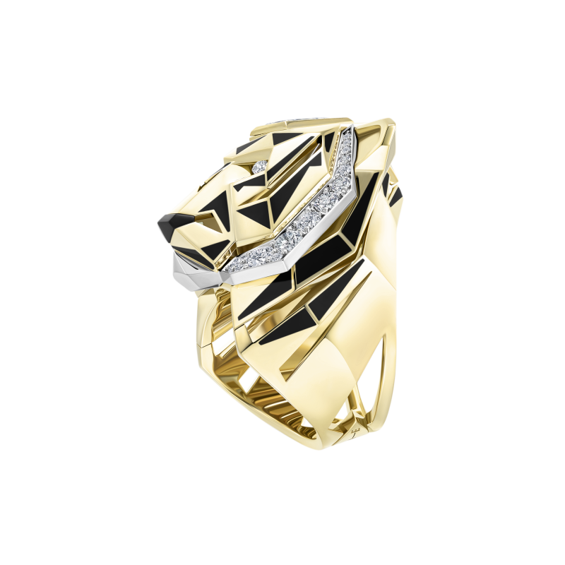 Кольцо с бриллиантами, агатом и эмалью