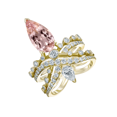 Кольцо с морганитом и бриллиантами