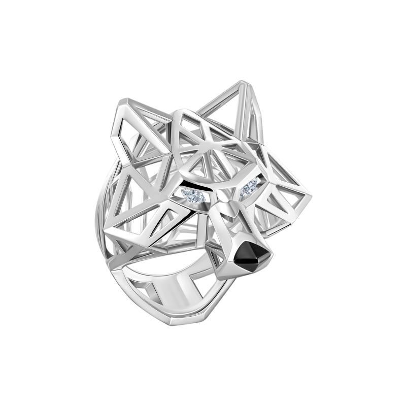 Кольцо с бриллиантами и агатом