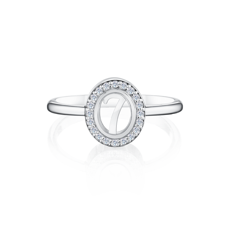 Кольцо "7" с бриллиантами