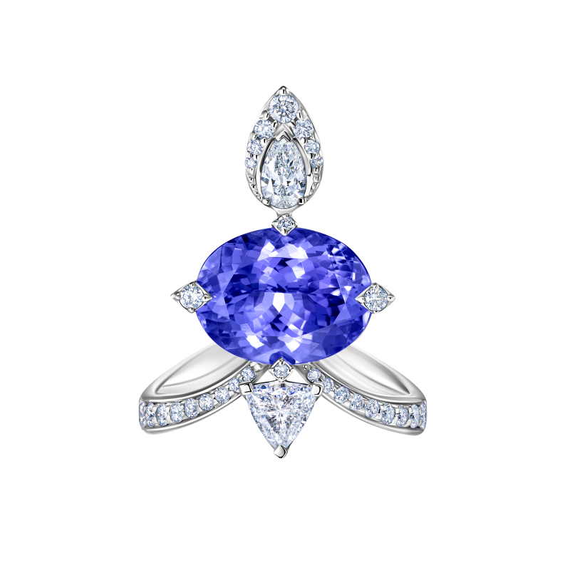 Кольцо с танзанитом и бриллиантами