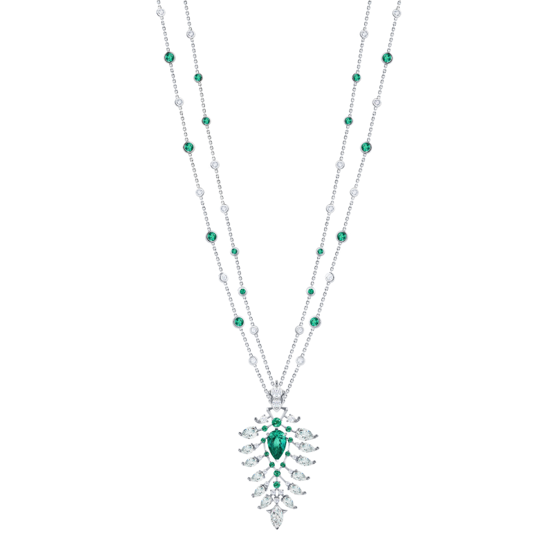 Колье с изумрудами и бриллиантами