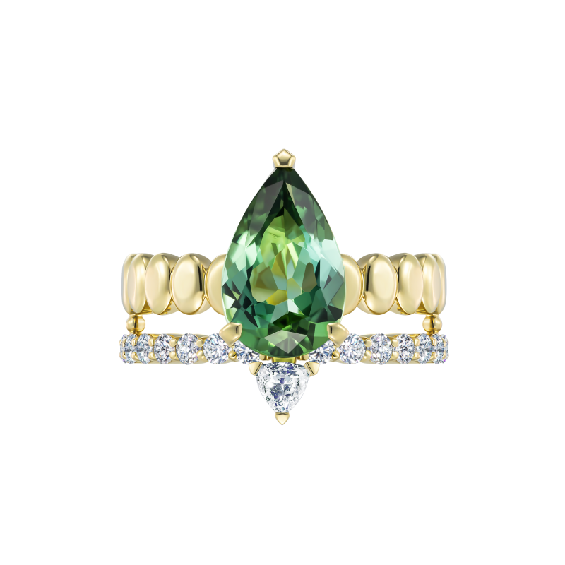 Кольцо с турмалином и бриллиантами