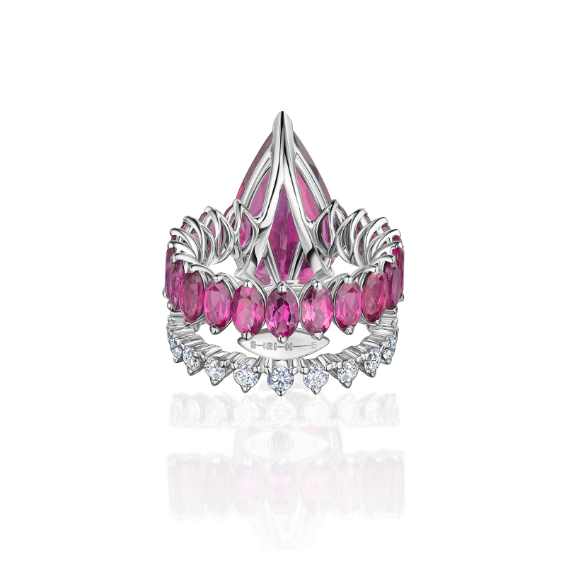 Кольцо с рубеллитами и бриллиантами