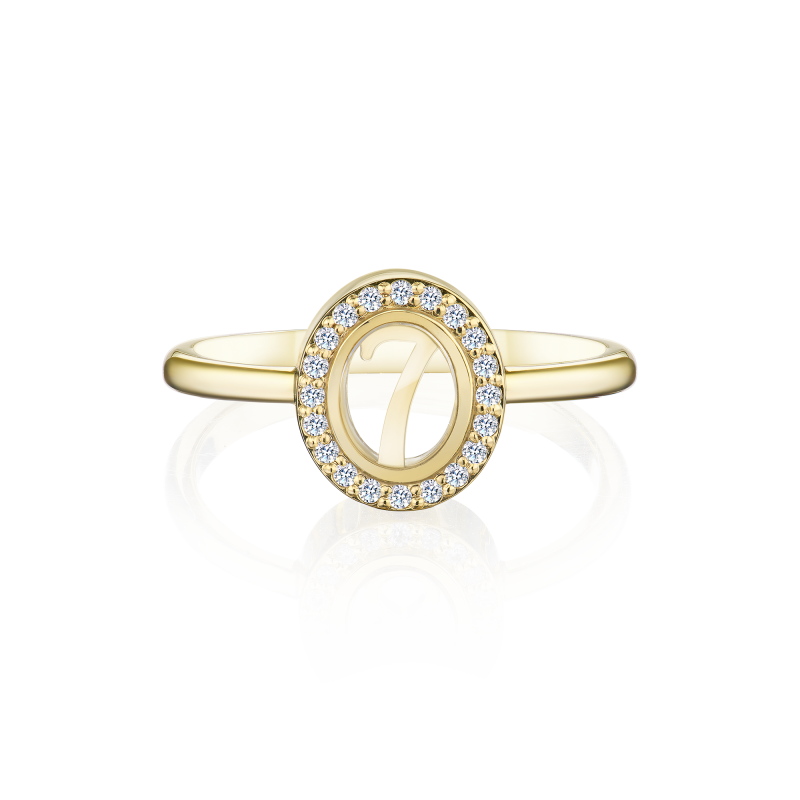 Кольцо "7" с бриллиантами